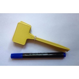 Etiquette 15 cm jaune + 1 marqueur Bleu Etiquette 15 cm jaune + 1 marqueur Bleu