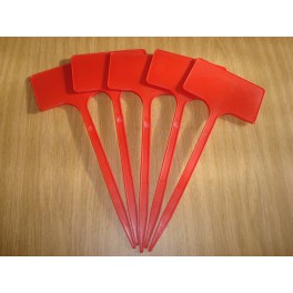 Lot de 5 étiquettes 25 cm rouges