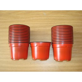 Lot de 25 pots de 10,5cm couleur rouge