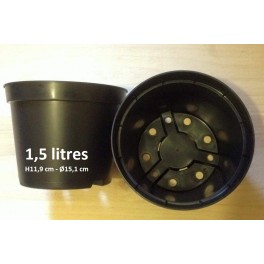 10 Pots de 15 cm - 1,5 L Noir