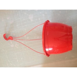 lot de 3 suspensions 25 cm rouges + crochets